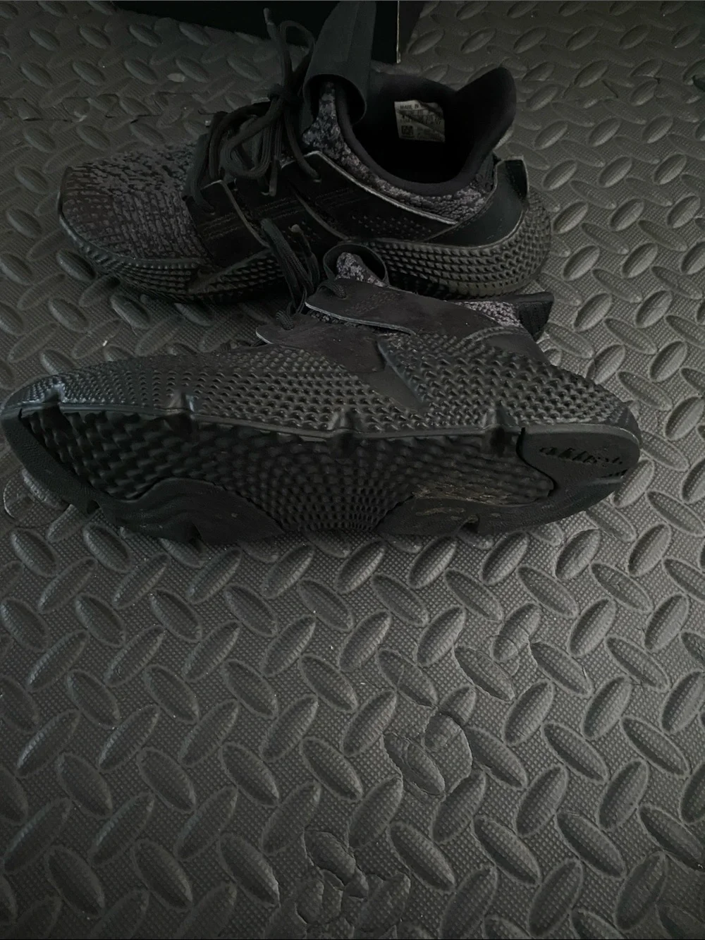 adidas Kids All-Black Knit Lace-Up Sneakers